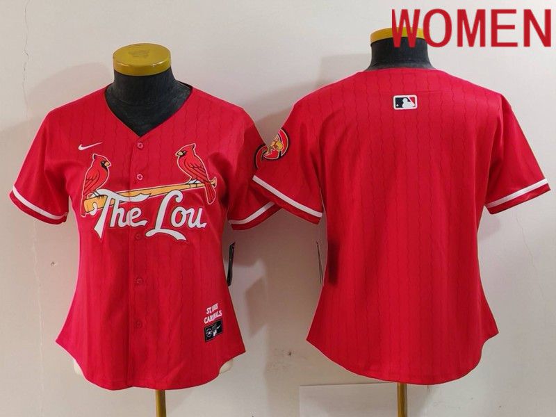 Women St.Louis Cardinals Blank Red City Edition 2024 Nike MLB Jersey style 1->women mlb jersey->Women Jersey